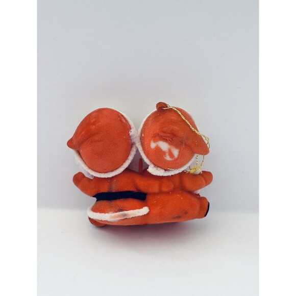 Vtg Christmas Plastic Snow Globe Flocked Santa Reindeer Candy Holder Retro MCM - Picture 12 of 12